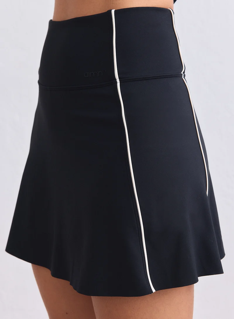 Black Sense Contrast Skort