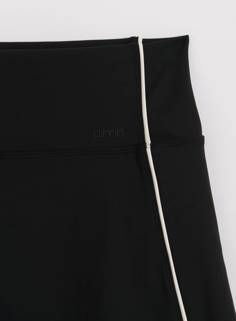 Black Sense Contrast Skort