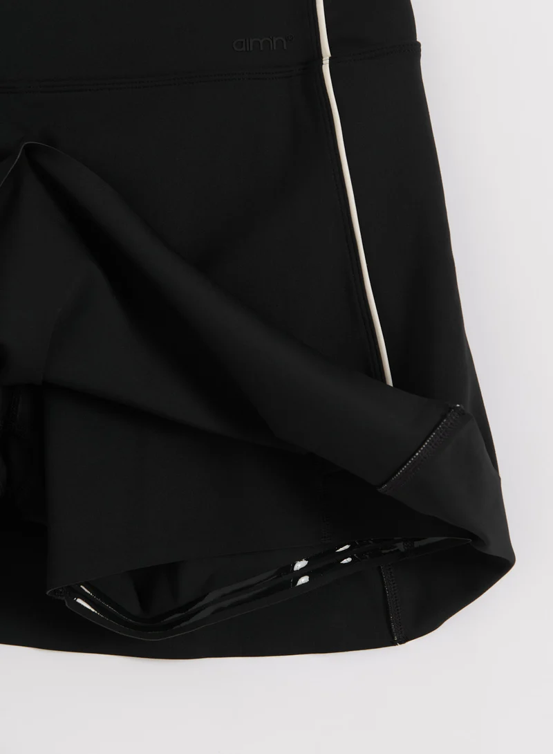 Black Sense Contrast Skort