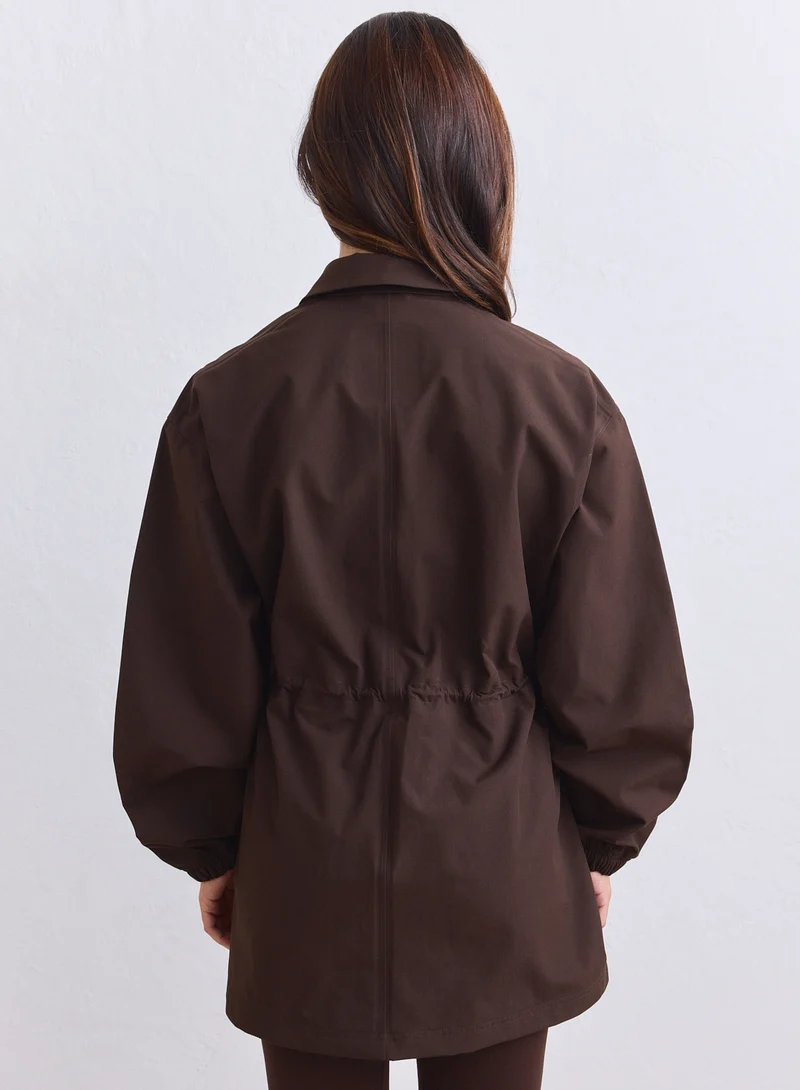 Chocolate Waterproof Zip Jacket