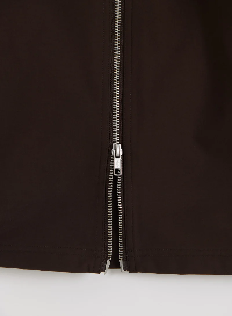 Chocolate Waterproof Zip Jacket