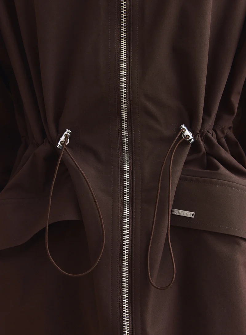 Chocolate Waterproof Zip Jacket
