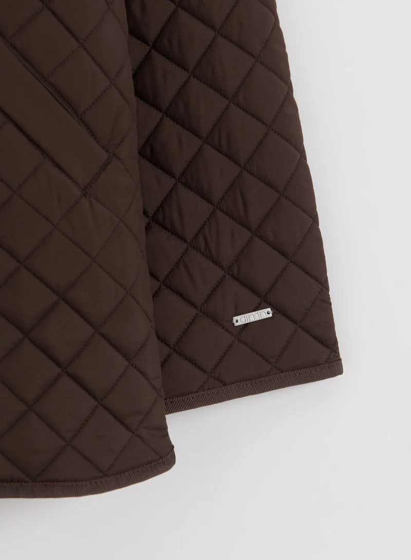 Chocolate Oversized Quilted Jacket