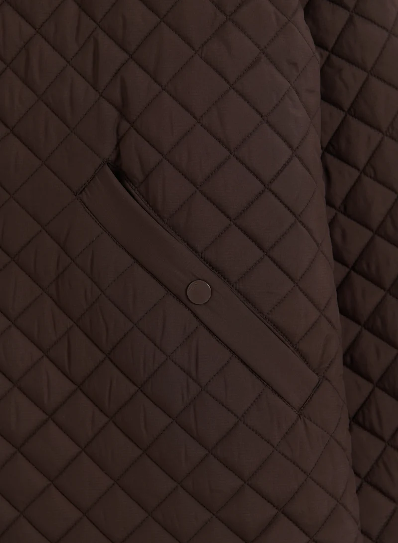 Chocolate Oversized Quilted Jacket