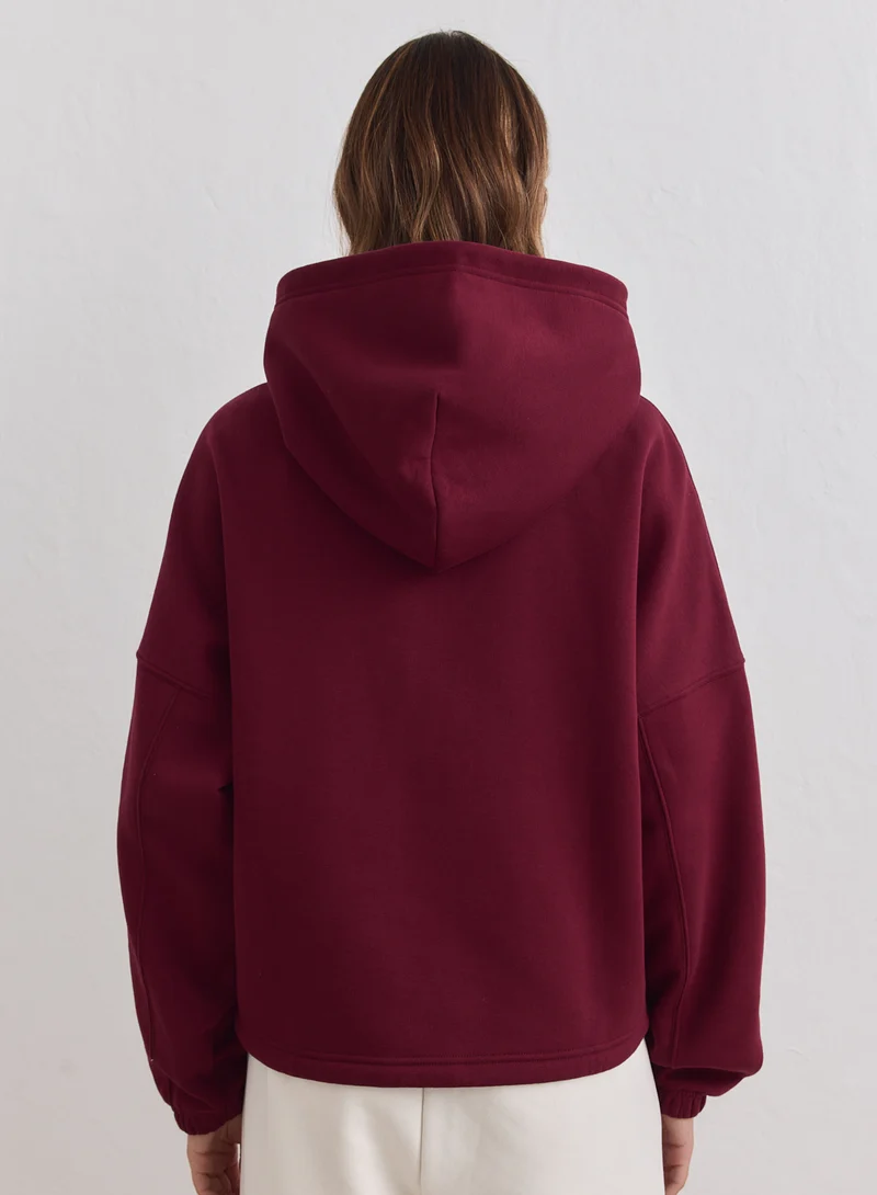 Merlot Varsity Sweat Zip Hood