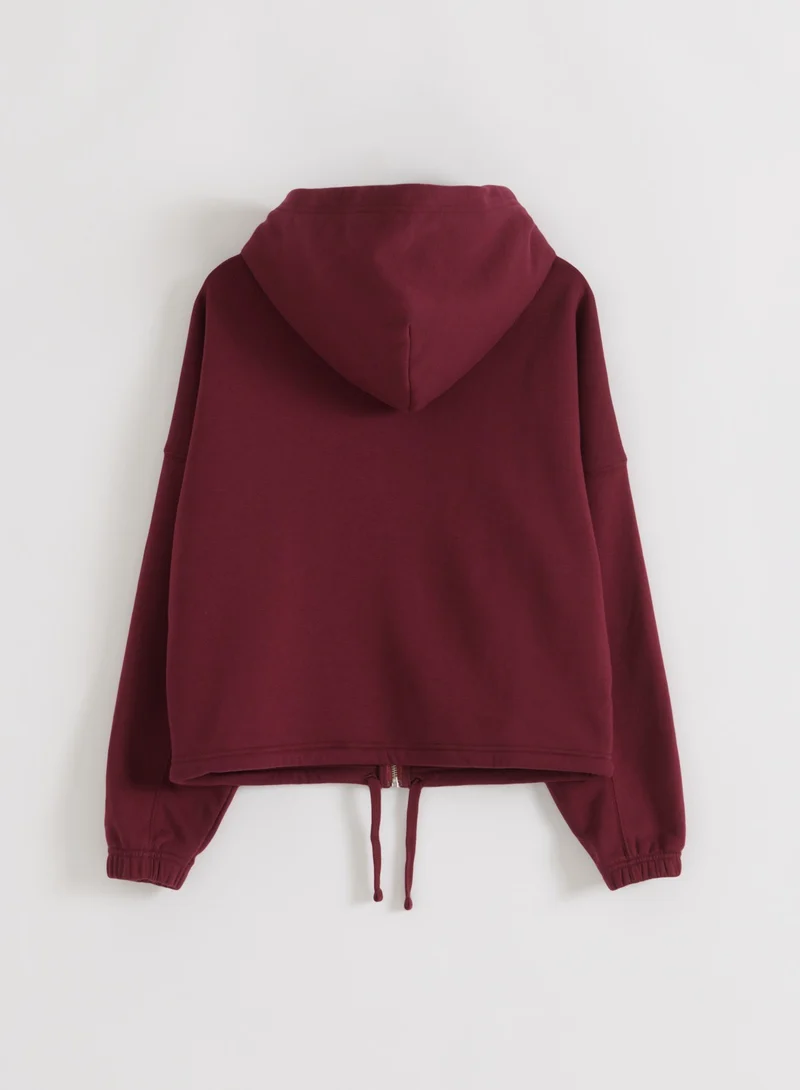 Merlot Varsity Sweat Zip Hood