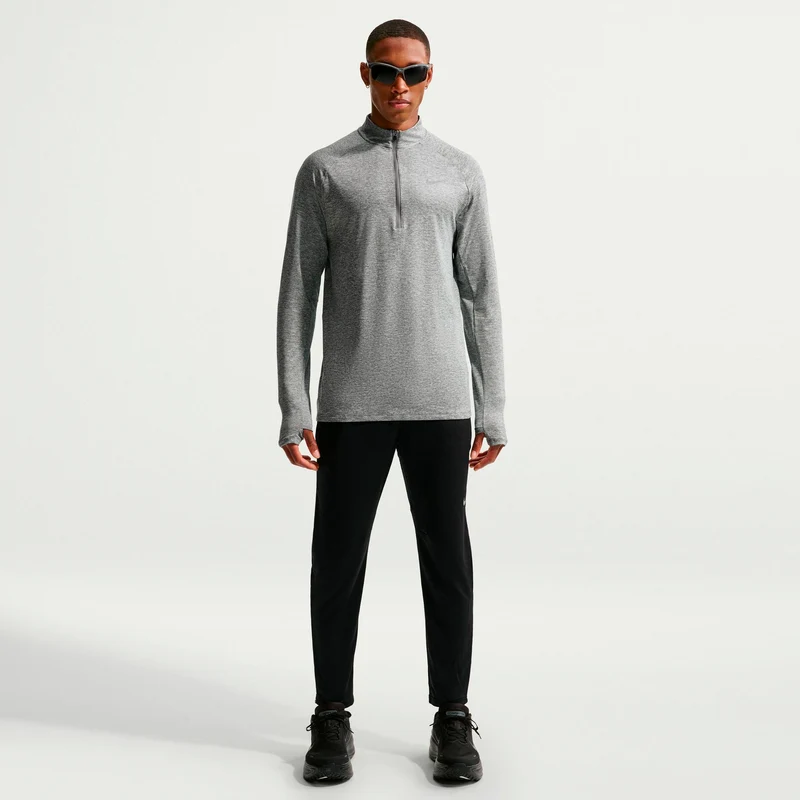 Stride Half-Zip Laufshirt Herren - grau, silber