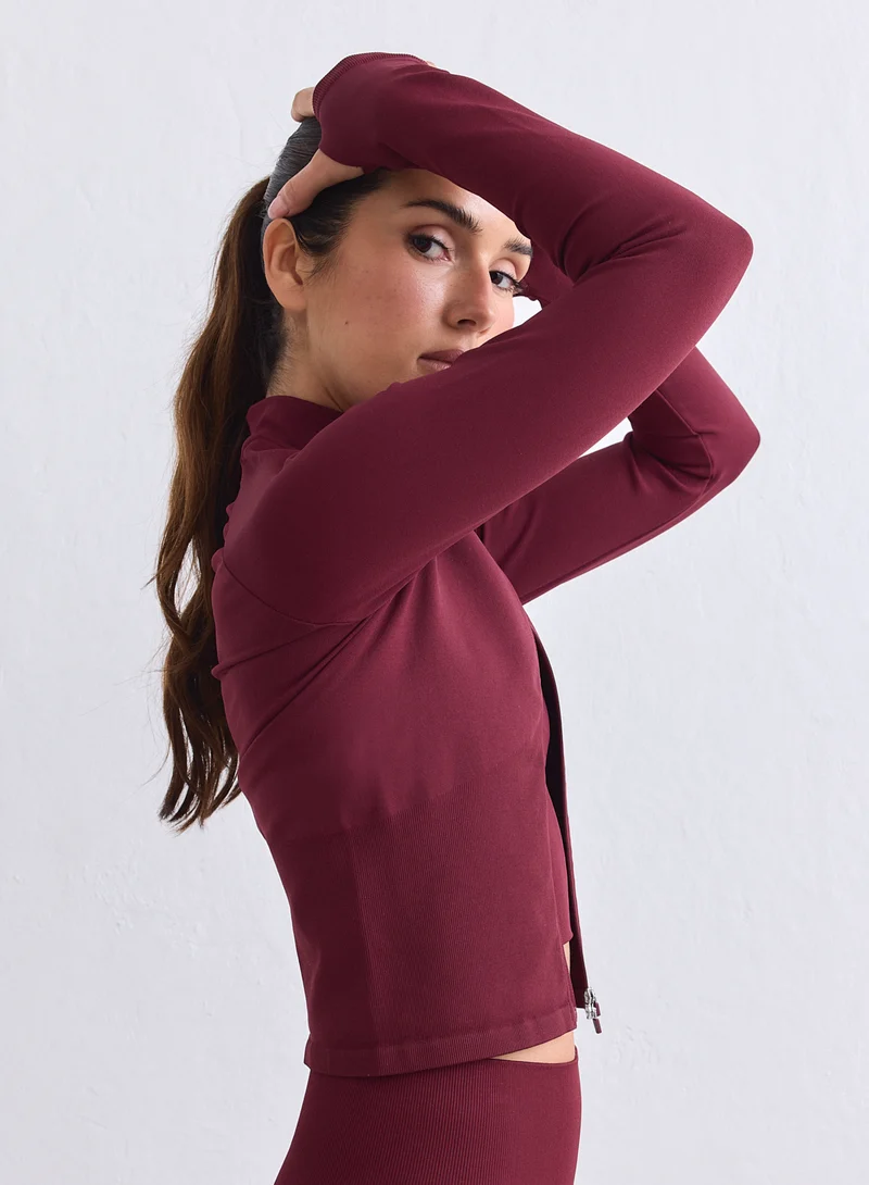 Merlot Shape Seamless Zip Jacket