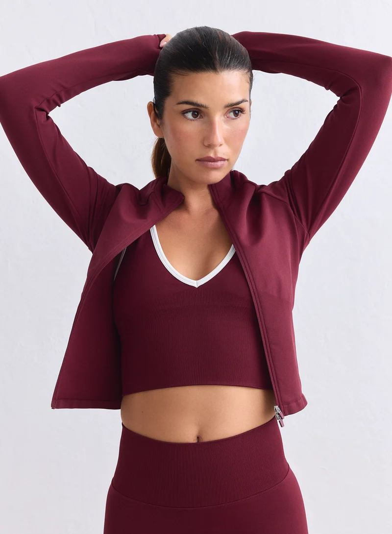 Merlot Shape Seamless Zip Jacket