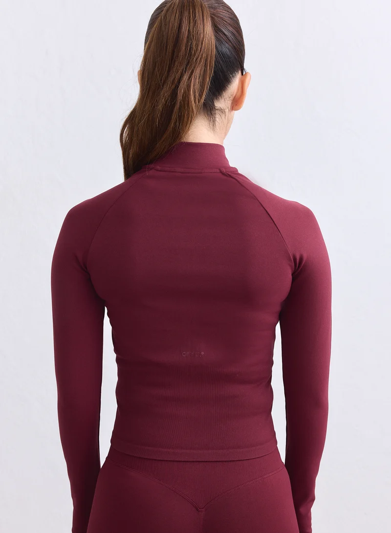 Merlot Shape Seamless Zip Jacket