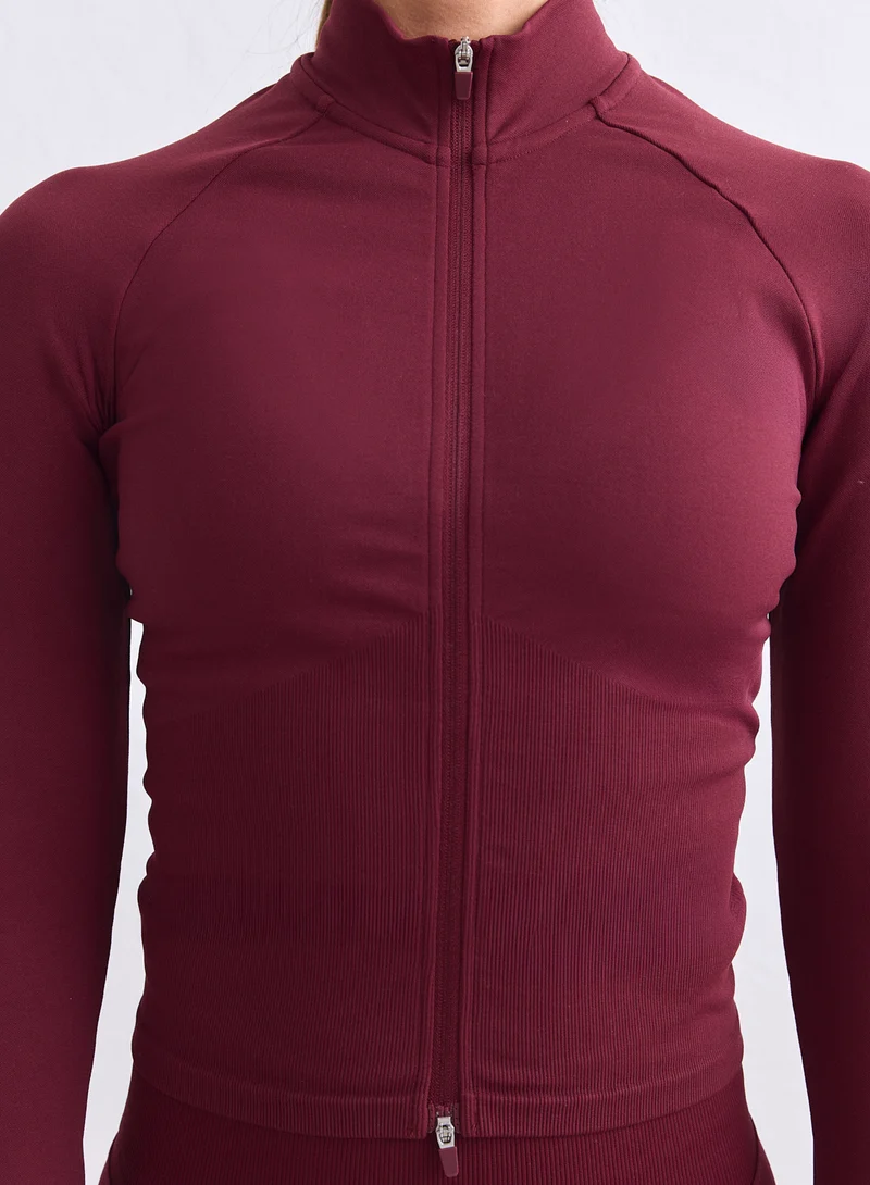 Merlot Shape Seamless Zip Jacket