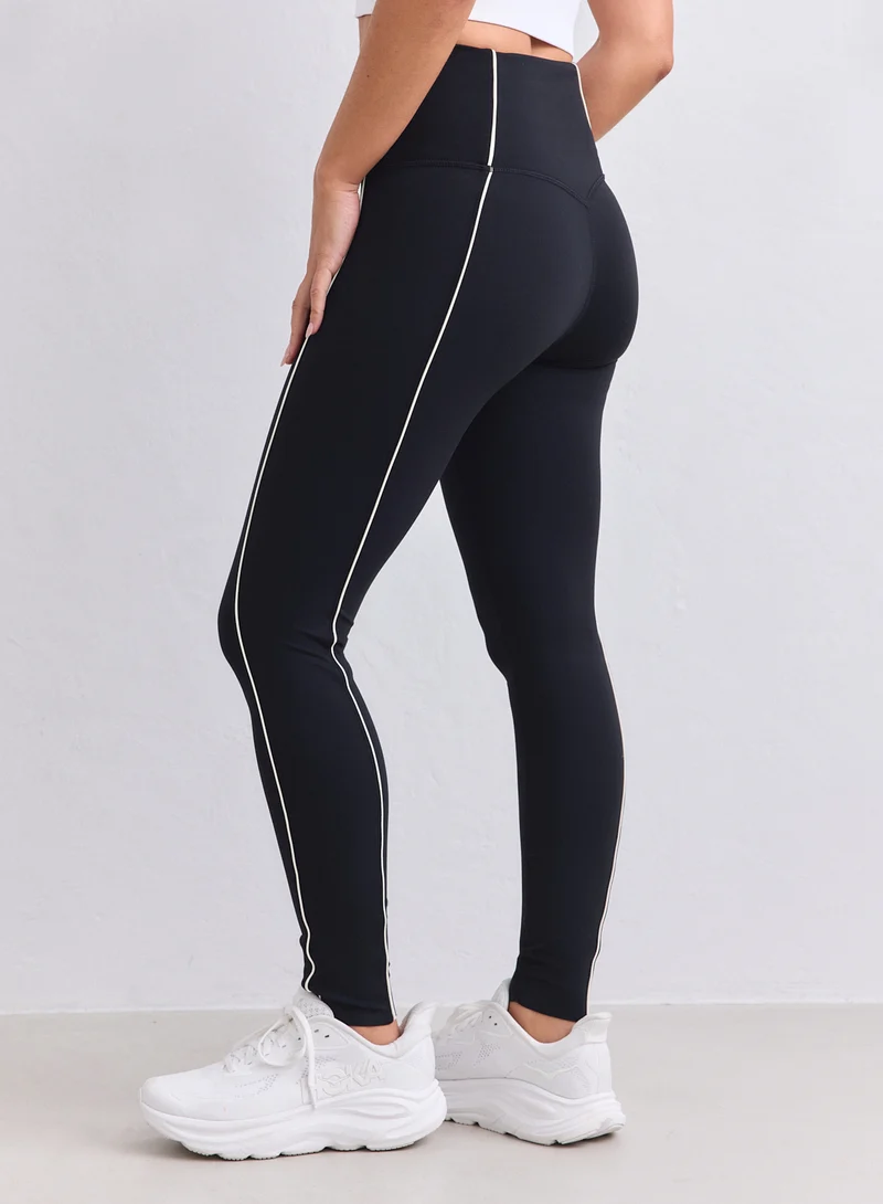 Black Sense Contrast Tights