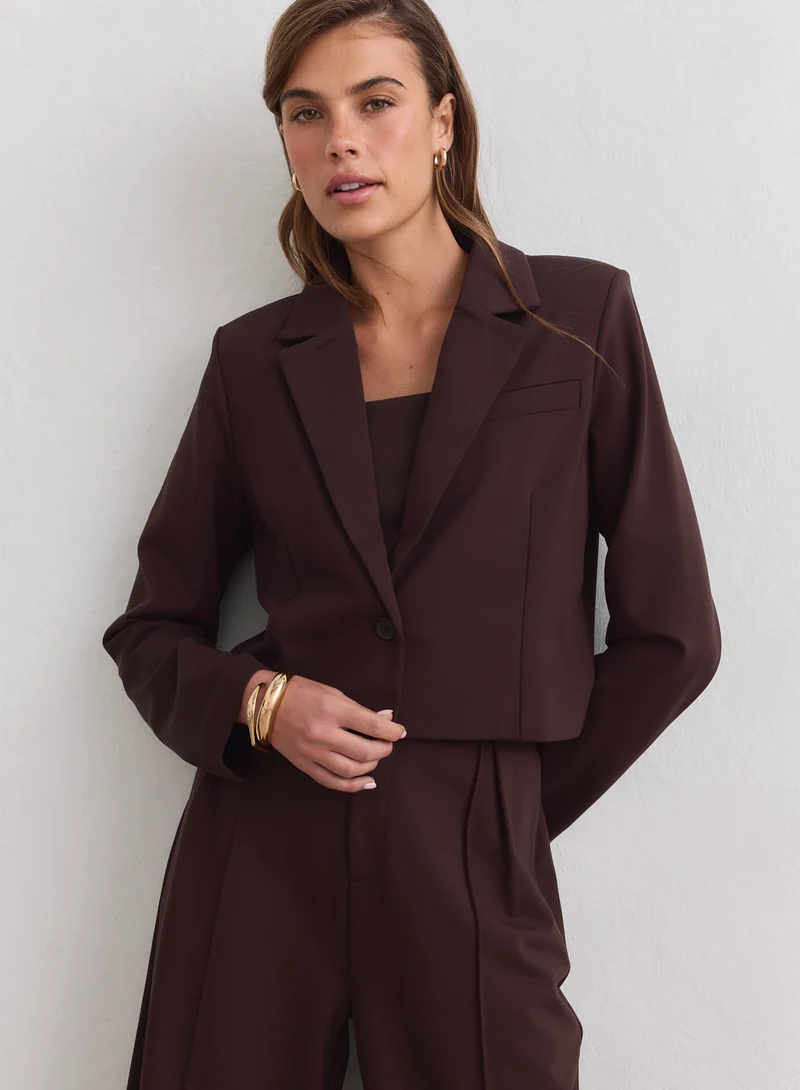 Chocolate Luxe Short Blazer