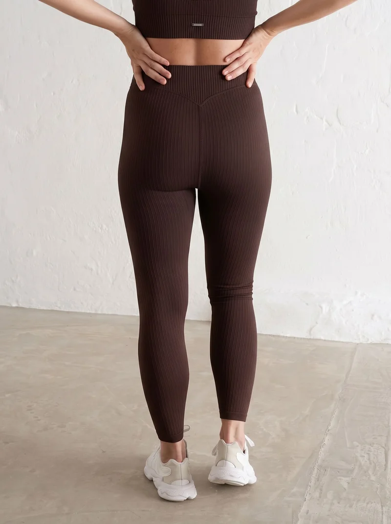 Cacao Maternity Ribbed Seamless Tights
