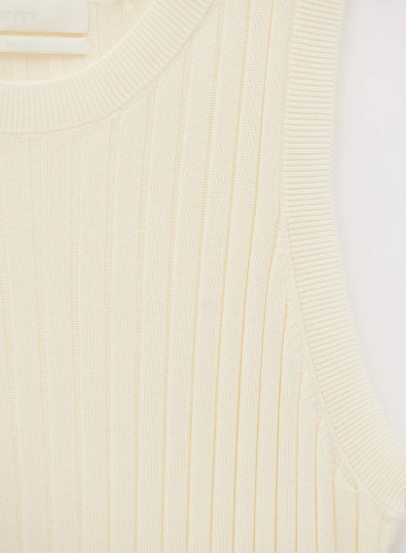 Off White Sleeveless Knit Dress