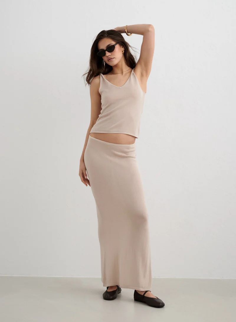 Sand Silk Knit Singlet