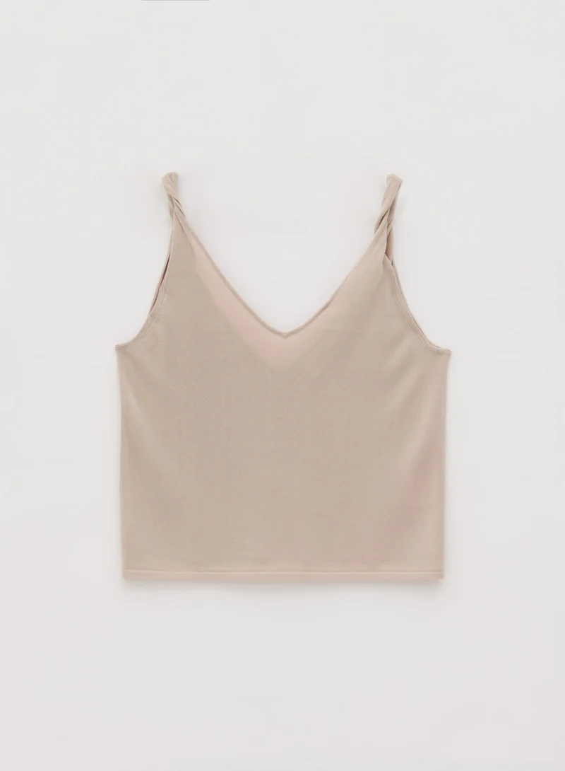 Sand Silk Knit Singlet