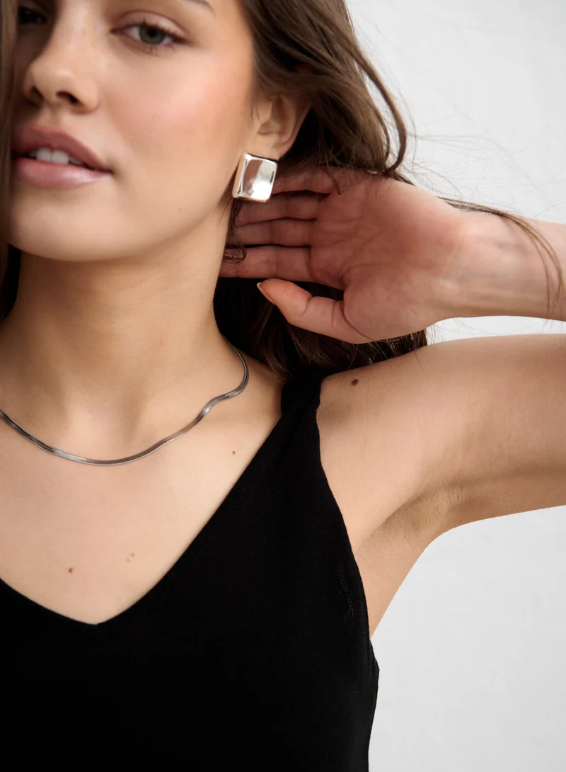 Black Silk Knit Singlet