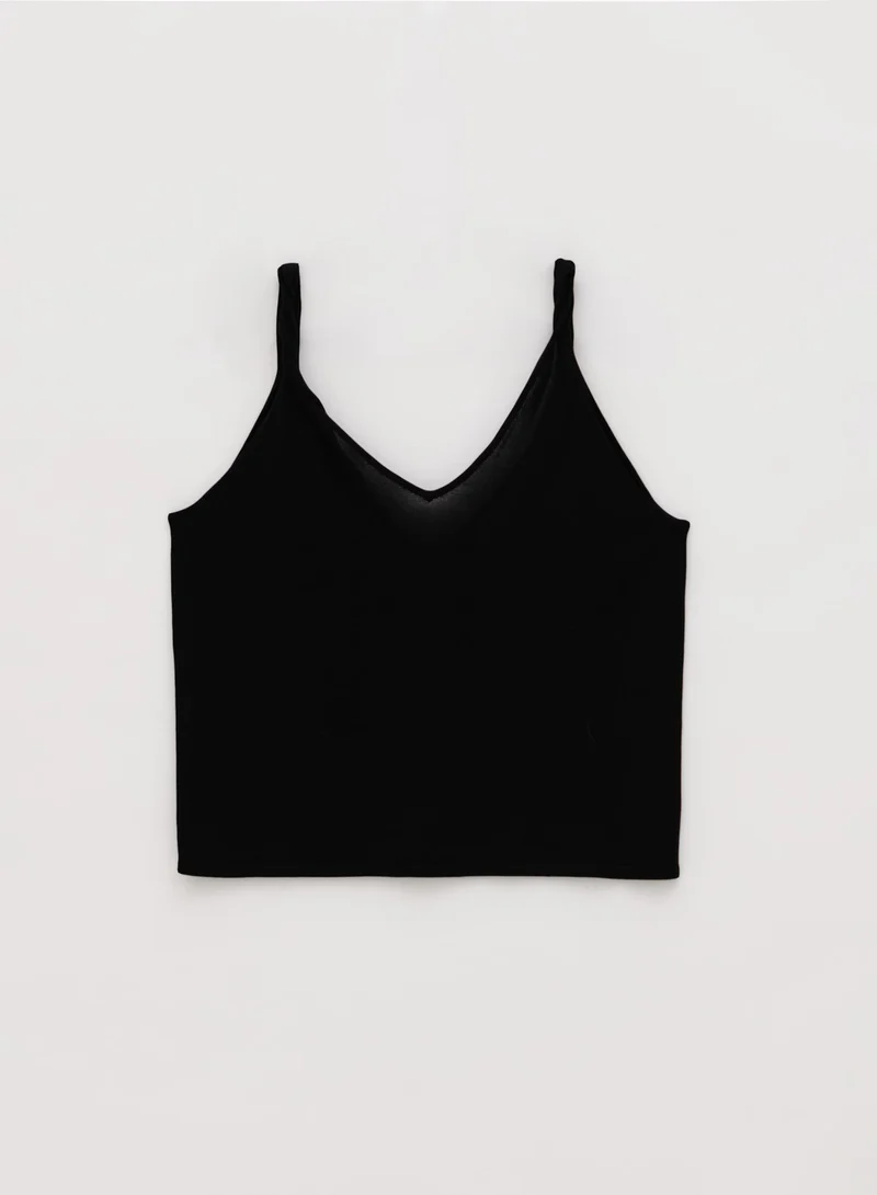 Black Silk Knit Singlet