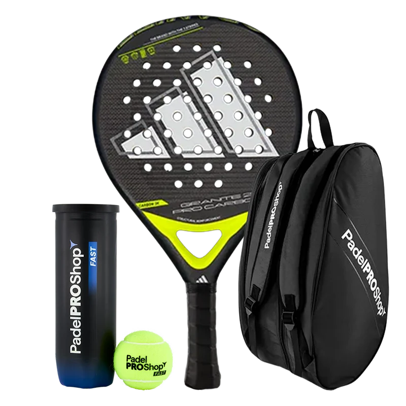 Pack Pala Adidas Granite 2.0 Pro Carbon + Paletero PadelPROShop + Pelotas PadelPROShop Fast