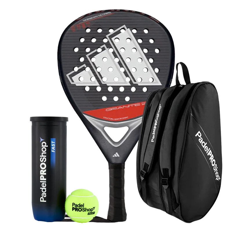 Pack Pala Adidas Granite 2.0 + Paletero PadelPROShop + Pelotas PadelPROShop Fast (Exclusivo PadelPROShop)