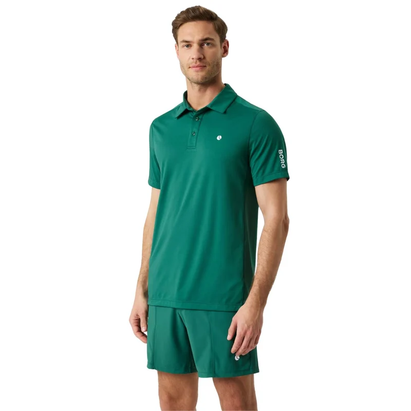 Björn Borg Ace Mesh Panel Polo Shirt Posy Green