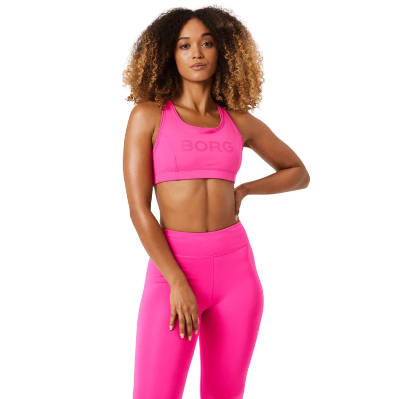 Björn Borg Mid Support Sports Bra Pink Glo