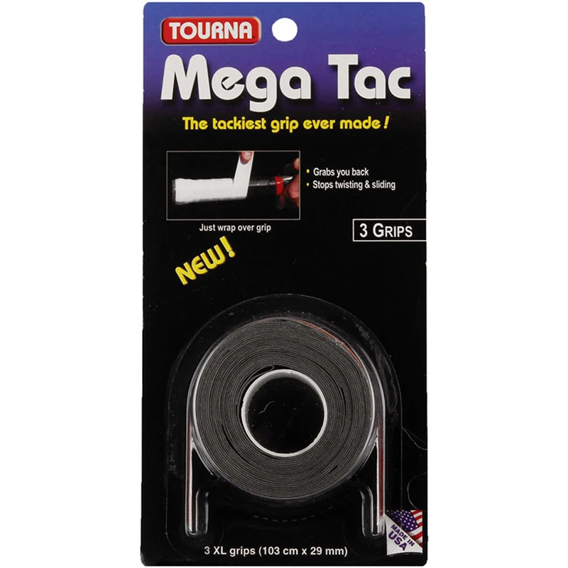 Tourna Overgrips Mega Tac Black (3 Pcs)