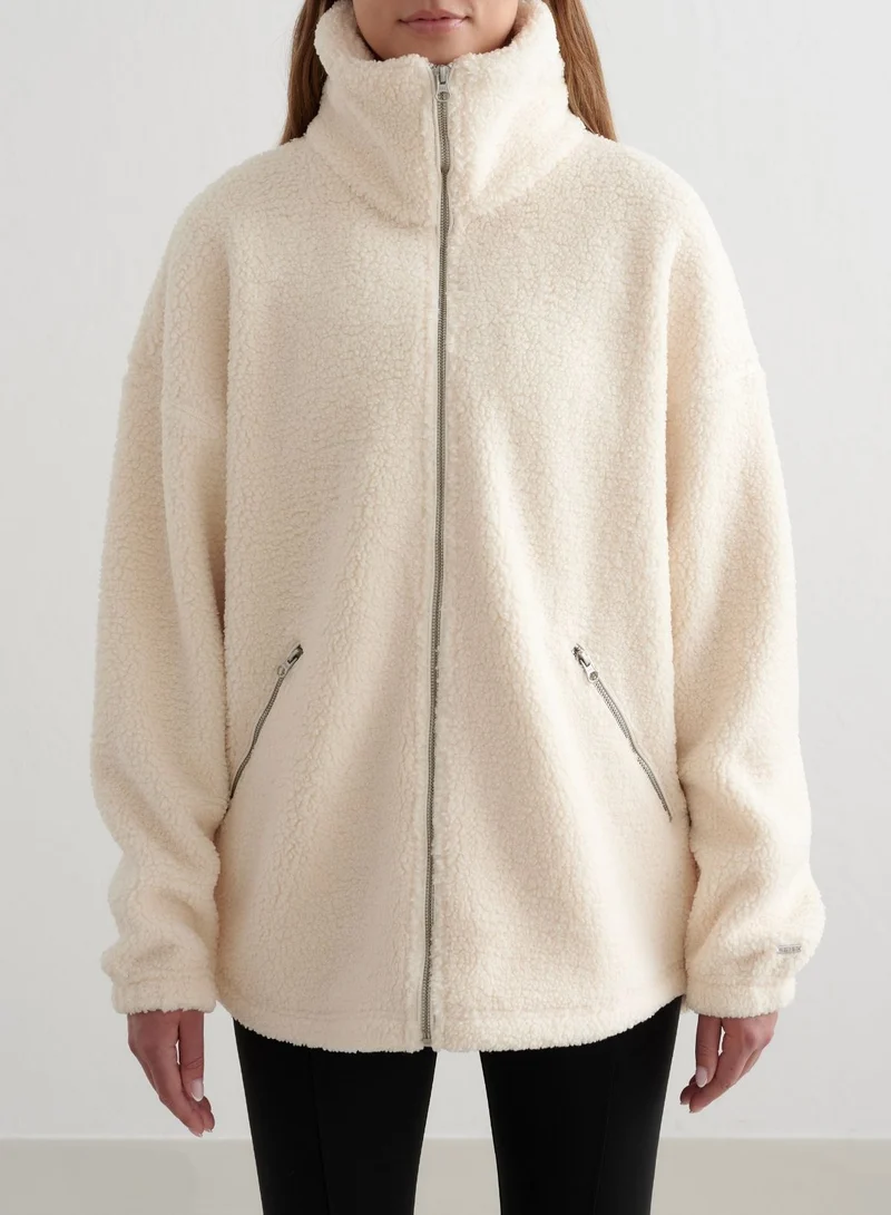 Almond White Pile Jacket