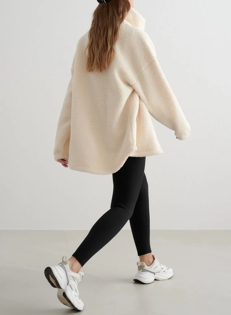 Almond White Pile Jacket