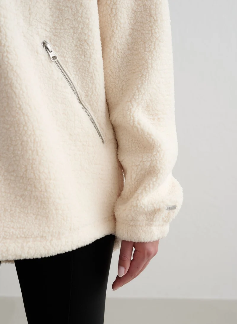 Almond White Pile Jacket