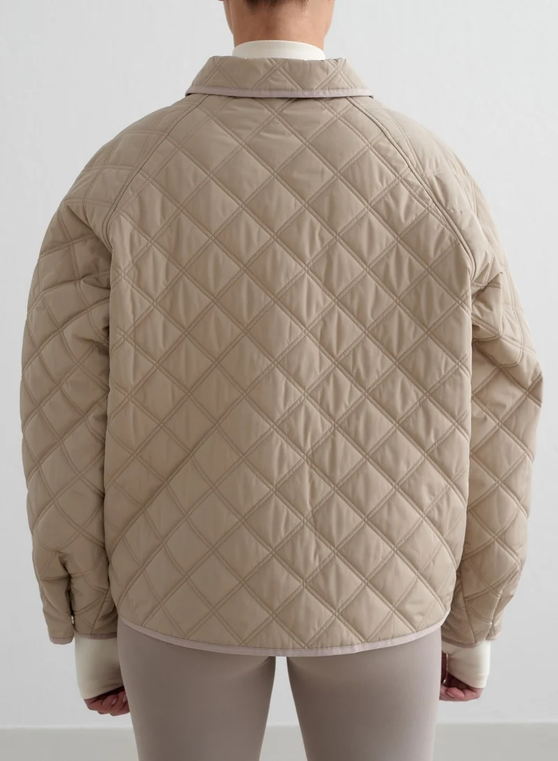 Beige Quilted Femme Jacket