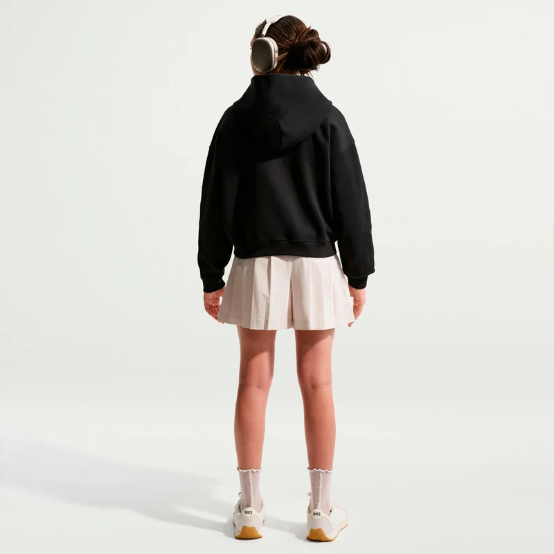 Oversized Fleece Full-Zip Sweatjacke Mädchen - schwarz