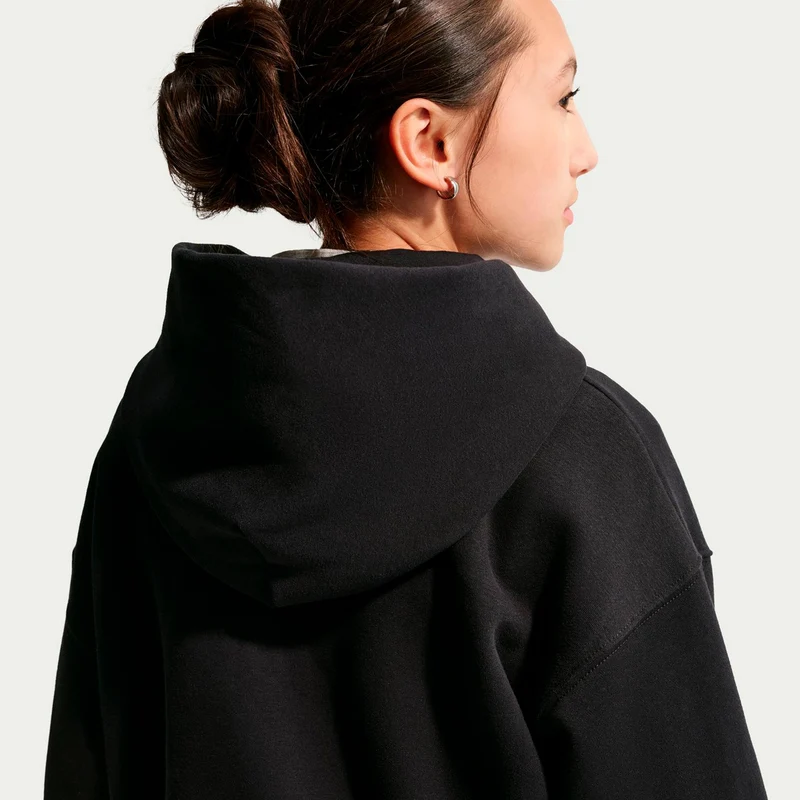 Oversized Fleece Full-Zip Sweatjacke Mädchen - schwarz