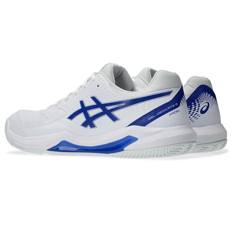 Asics Padelschoen Gel Dedicate 8 Padel Heren Wit Blauw