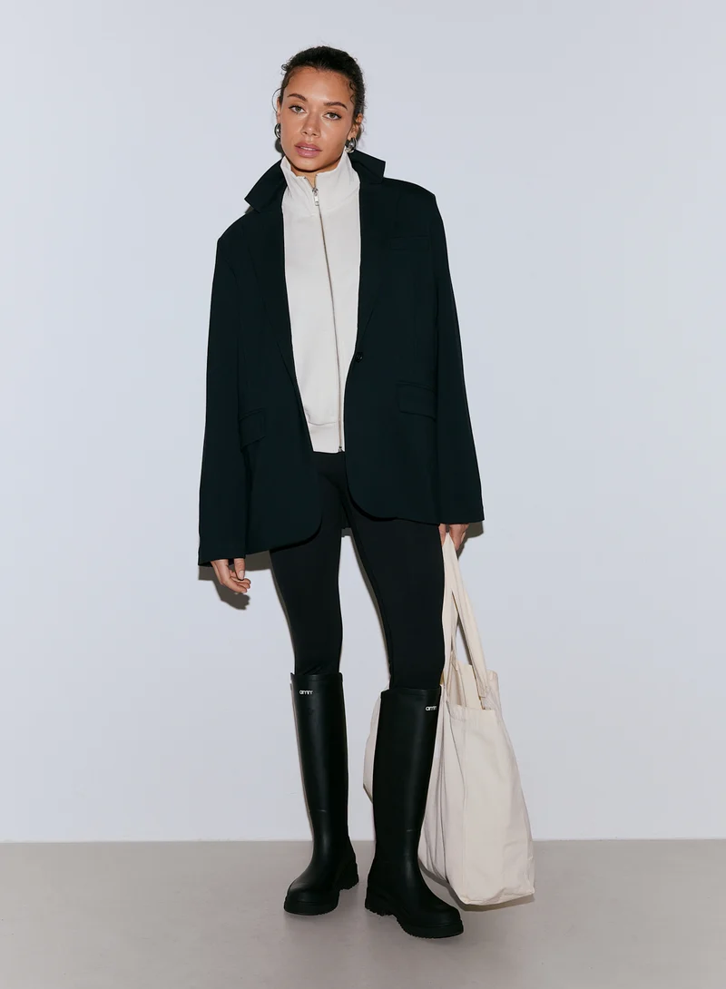 Black Luxe Relaxed Blazer