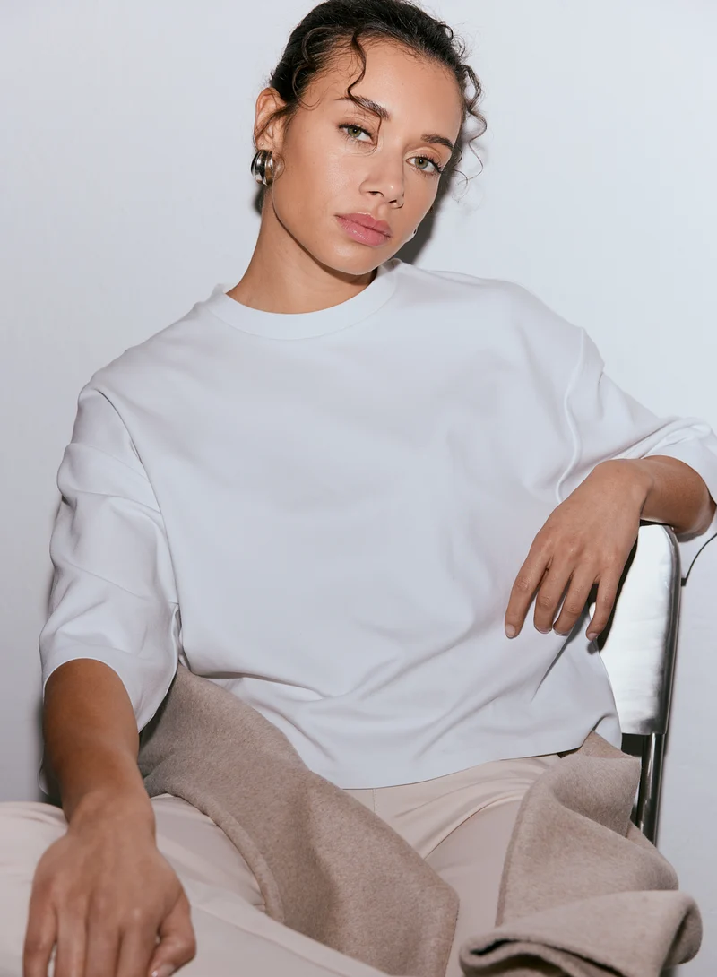 White Luxe Boxy Short Sleeve
