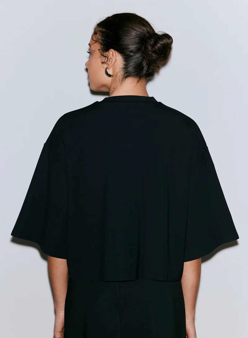 Black Luxe Boxy Short Sleeve