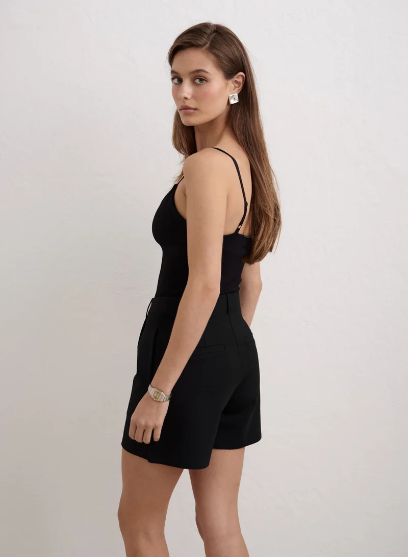 Black Luxe Bermuda Shorts