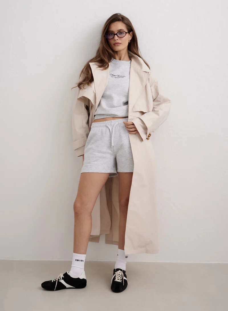 Light Grey Melange Script Sweatshirt