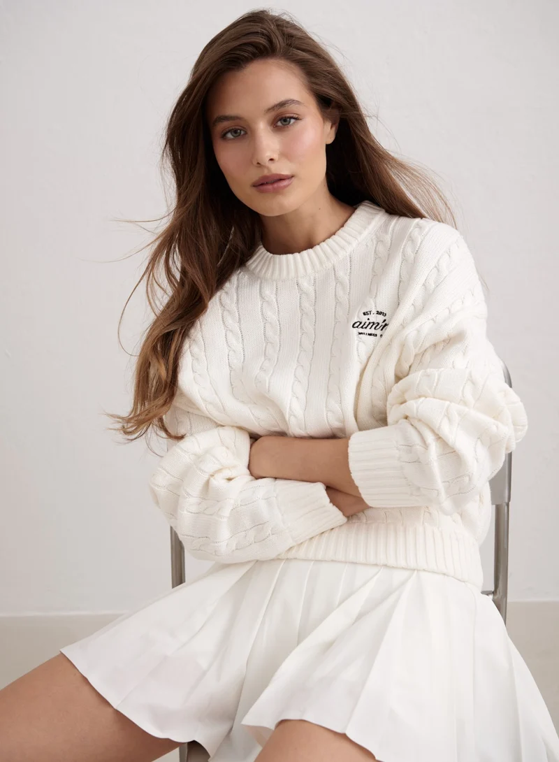 Off White Club Cable Knit Sweater