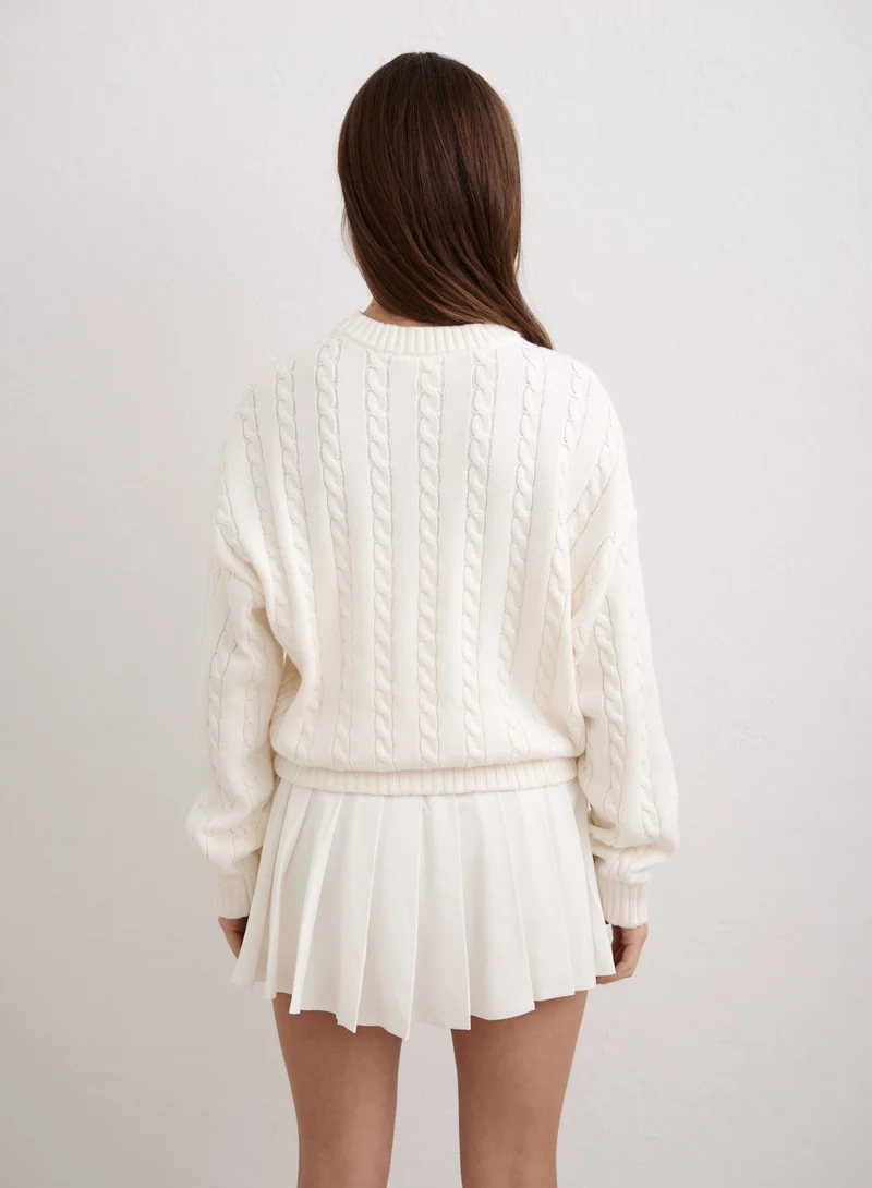 Off White Club Cable Knit Sweater