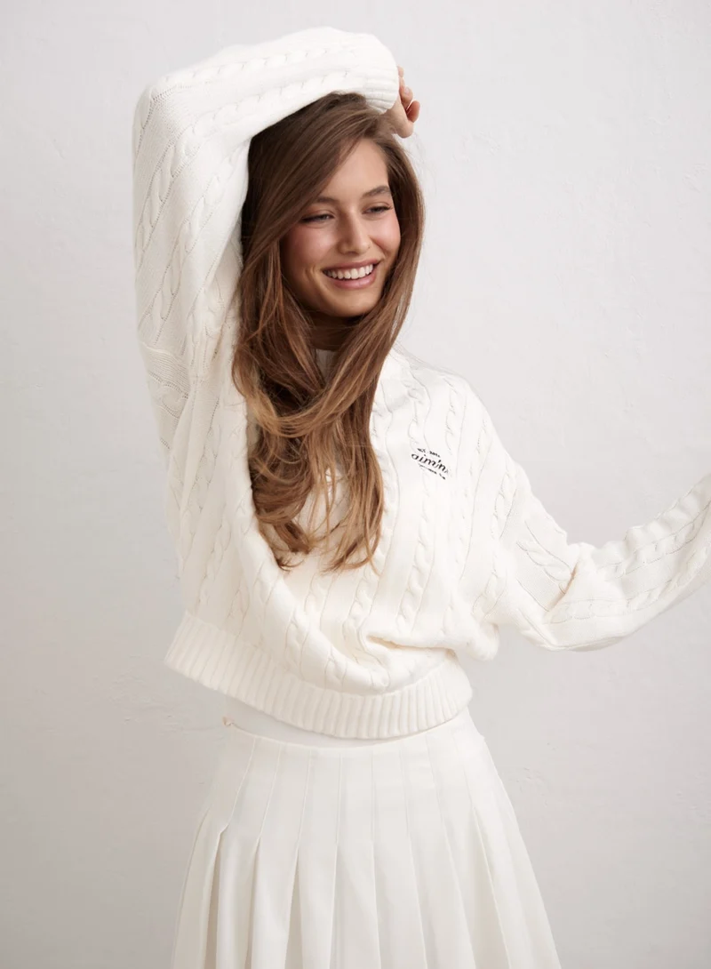 Off White Club Cable Knit Sweater