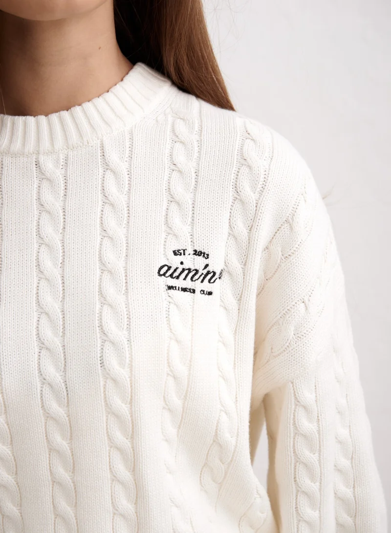 Off White Club Cable Knit Sweater