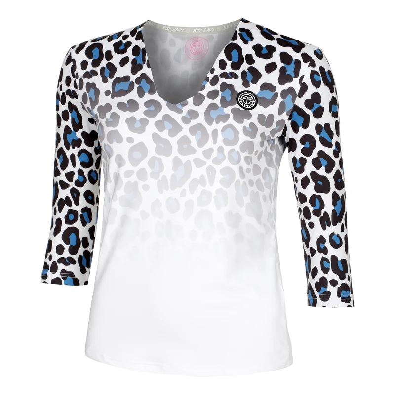 Leoparty Styles V-Neck Longsleeve Damen - weiß, schwarz