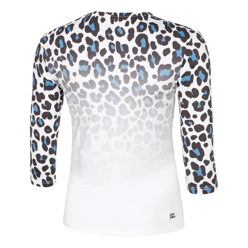 Leoparty Styles V-Neck Longsleeve Damen - weiß, schwarz