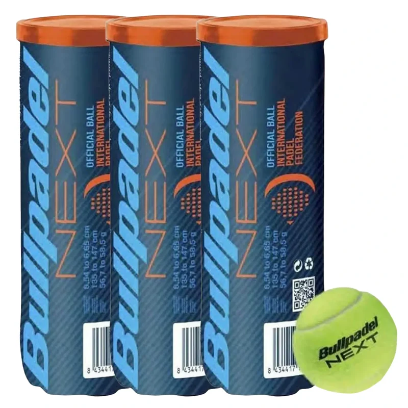 Bullpadel FIP Next Padel Bälle – Dreierpack mit 3 Dosen à 3 Bälle (9 Stück)