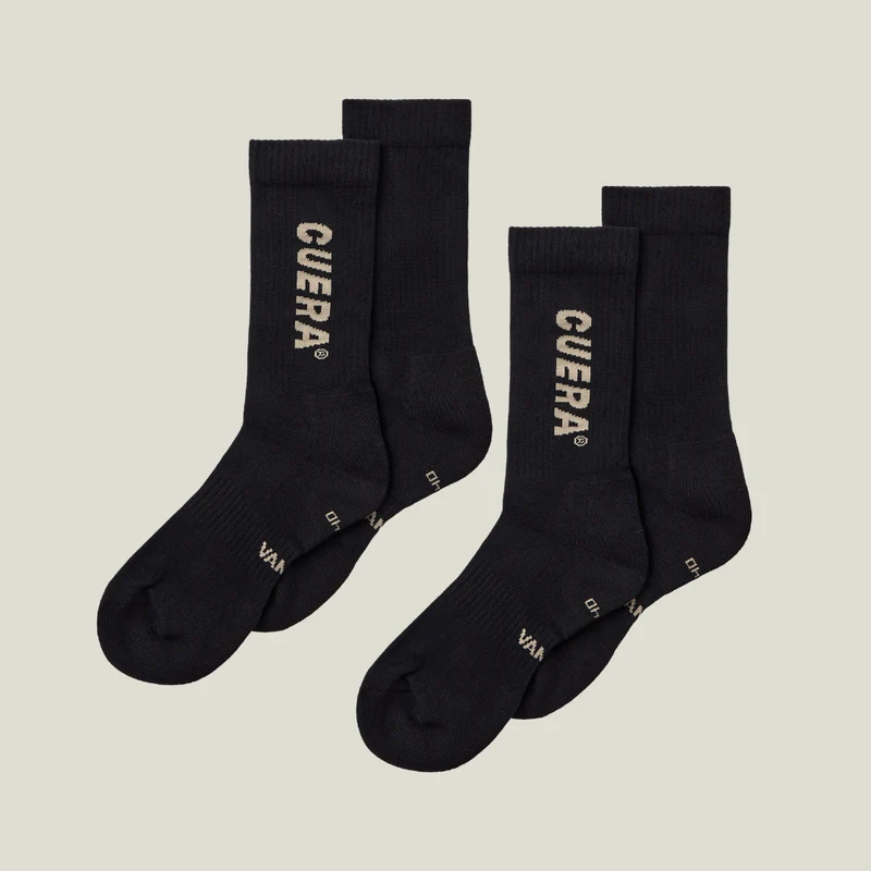 2-pack Cuera Padel Socks - Schwarz / Sand