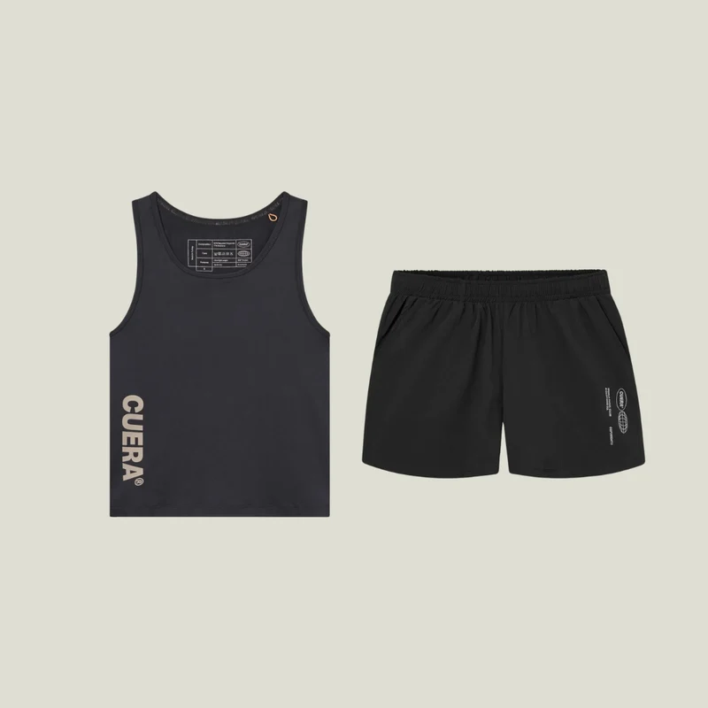 Oncourt Black Tank Top & Shorts