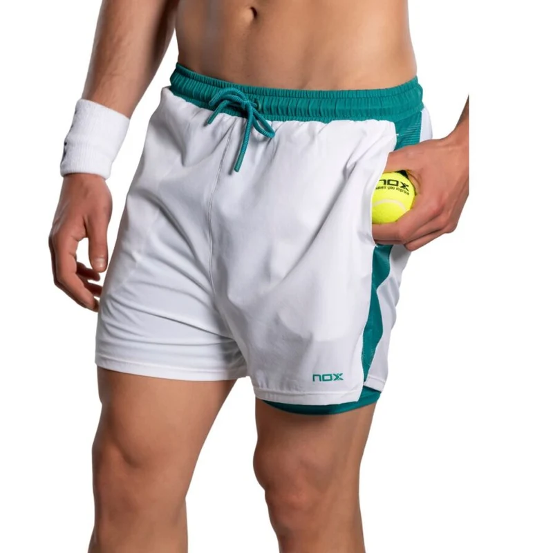 NOX Pro Padelshort Wit/Groen 2026 Heren